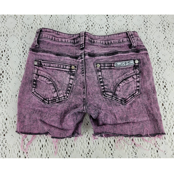 Pink Vanilla Punk Rock Gothic Stretch Denim Cut Off Juniors Size 1 Skinny - Picture 2 of 8